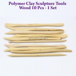  Polymer Clay Sculpture Tools Wood 10 Pcs - 1 Set ( GJ-02 )